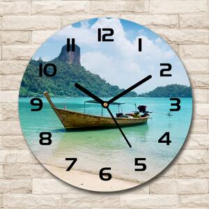 Ceas de sticlă pe perete rotund Barcă
