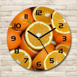 Ceas rotund de perete din sticlă jumătăți ale unei portocale
