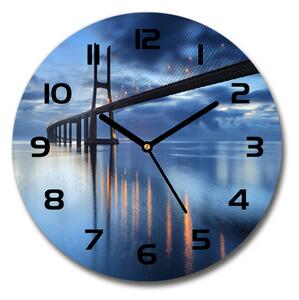 Ceas rotund de perete din sticlă pod Illuminated