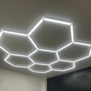 Panou LED HoneyComb, 7 Hexagoane, Lumină Rece 6500K, 240W