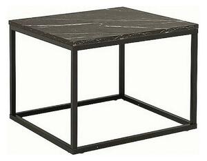 Masuta ROSSI B, negru cu efect de marmura/negru, PAL melaminat/metal