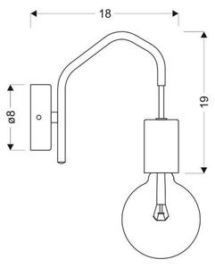 Lampă de perete BASSO 1xE27/40W/230V neagră