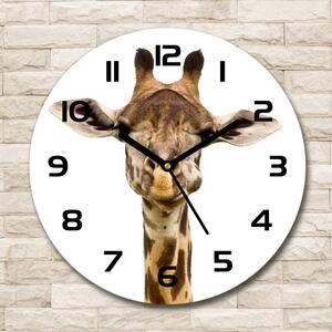 Ceas rotund de perete din sticlă Girafă