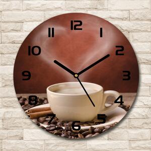 Ceas rotund de perete din sticlă cafea aromatică