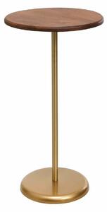 Masuta cafea 1032-1, auriu/stejar, metal/lemn, 40x40x75 cm