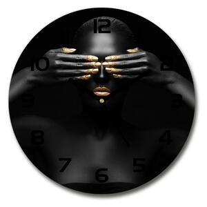 Ceas din sticlă rotund Femeia în negru