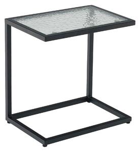 Masuta laterala SELKO, negru, sticla/metal, 45x30x46 cm