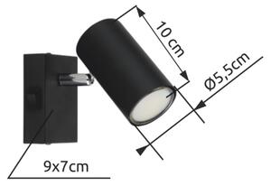 Globo 57911-1B - Aplica de perete ROBBY 1xGU10/25W/230V negru