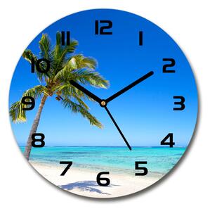 Ceas din sticlă rotund plaja tropicala