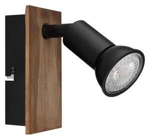 Globo 57998-1W - Aplica perete DREW 1xGU10/35W/230V lemn/negru