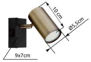 Globo 57911-1M - Aplica de perete ROBBY 1xGU10/25W/230V negru/alama