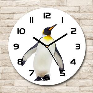 Ceas perete din sticlă rotund Pinguin