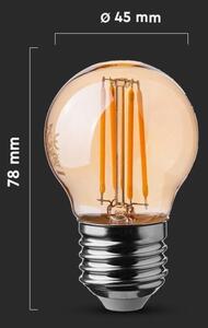 Bec LED FILAMENT AMBER G45 E27/4W/230V 2200K