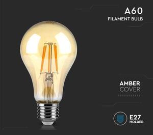 Bec LED FILAMENT AMBER A67 E27/10W/230V 2200K