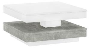 Masuta cafea MANDY, alb/gri beton, 70x70x34 cm