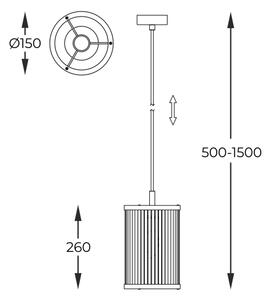 Lustră pe cablu Zuma Line P0528-01F-V6AC SERGIO 1xE14/60W/230V auriu