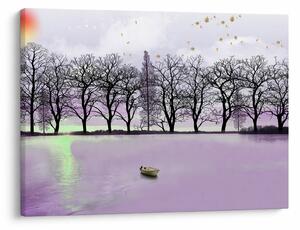 Tablou - Barcă pe lac (70x50 cm)