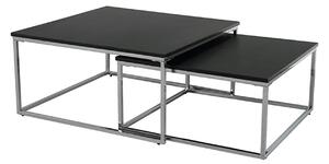 Set 2 masute cafea AMIAS, negru/crom