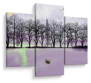 Tablou - Barcă pe lac (90x60 cm)