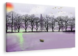 Tablou - Barcă pe lac (90x60 cm)