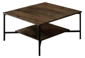 Masuta cafea Black Line, nuc/negru, PAL, 80x80x40 cm