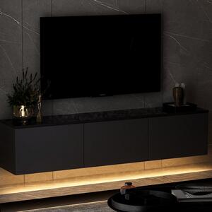 Comoda TV Neon Illuminated, gri, PAL melaminat, 160x35x32 cm