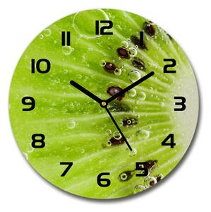 Ceas rotund de perete din sticlă kiwi