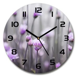 Ceas din sticlă rotund flori arpagic