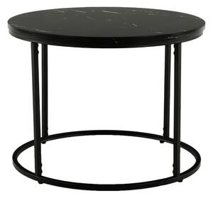 Masuta de cafea GAGIN, negru cu efect de marmura, 60x60x45 cm