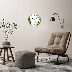 Ceas de sticlă pe perete rotund Bambus