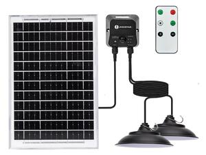 Aigostar - Lustră solară LED cu senzor, 2xLED/35W/12V baterie 6000mAh, 6500K (alb rece), diam.15cm + telecomandă