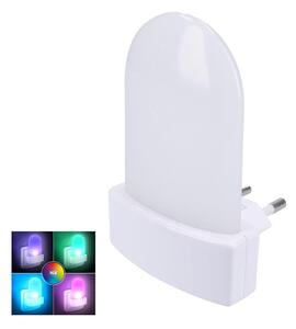 Solight WL910 - Lumină LED RGB cu senzor, pentru priză, 0,5W, 230V