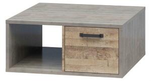 Masuta cafea Bari, stejar nisip/gri, PAL laminat, 80x80x35 cm