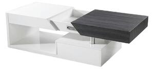 Masuta de cafea MELIDA, alb/gri, 120x60x43 cm