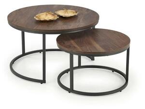 Set 2 masute cafea JAVA, nuc/negru