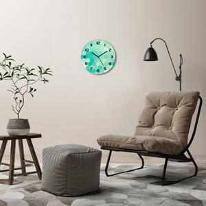 Ceas de sticlă pe perete rotund fundal geometrică
