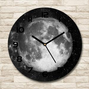 Ceas de sticlă pe perete rotund Lună