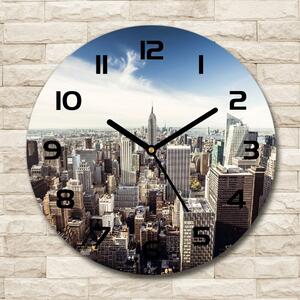 Ceas rotund de perete din sticlă New York