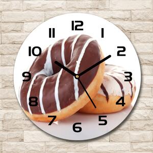 Ceas rotund de perete din sticlă Gogoși cu ciocolată