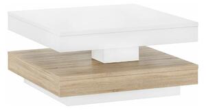 Masuta cafea MANDY, alb/stejar sonoma, 70x70x34 cm