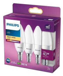 SET 3x bec LED Philips B35 E14/5,5W/230V 2700K