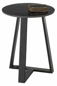 Masuta cafea Jason 2, negru cu efect de marmura, ceramica/metal, 40x50