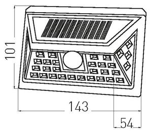 Aplică LED solară cu senzor LED/5W/3,7V 1200 mAh IP44