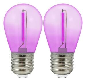 SET 2x LED Bec PARTY E27/0,3W/36V violet