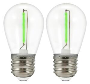 SET 2x LED Bec PARTY E27/0,3W/36V verde