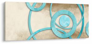 Tablou - Cercuri albastre acvarelă (120x50 cm)