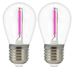 SET 2x LED Bec PARTY E27/0,3W/36V violet
