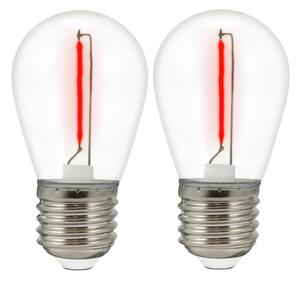 SET 2x LED Bec PARTY E27/0,3W/36V roșu