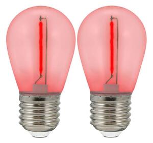 SET 2x LED Bec PARTY E27/0,3W/36V roșu