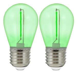 SET 2x LED Bec PARTY E27/0,3W/36V verde
